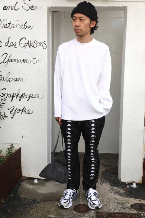 Graphpaper Waffle L/S Tee"WHITE"Style.2020.1.21.