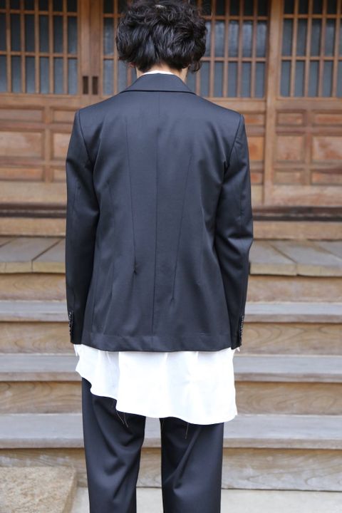sulvam Button's single JKT& no-tuck flap PT"BLACK"SET UP Style.2020.1.7.