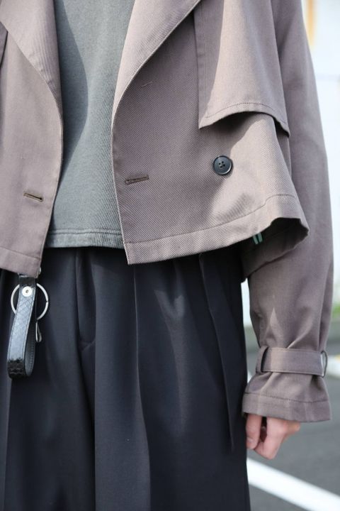 JieDa SHORT TRENCH JACKET ショートトレンチジャケット"CHARCOAL GRAY"Style.2020.1.31.