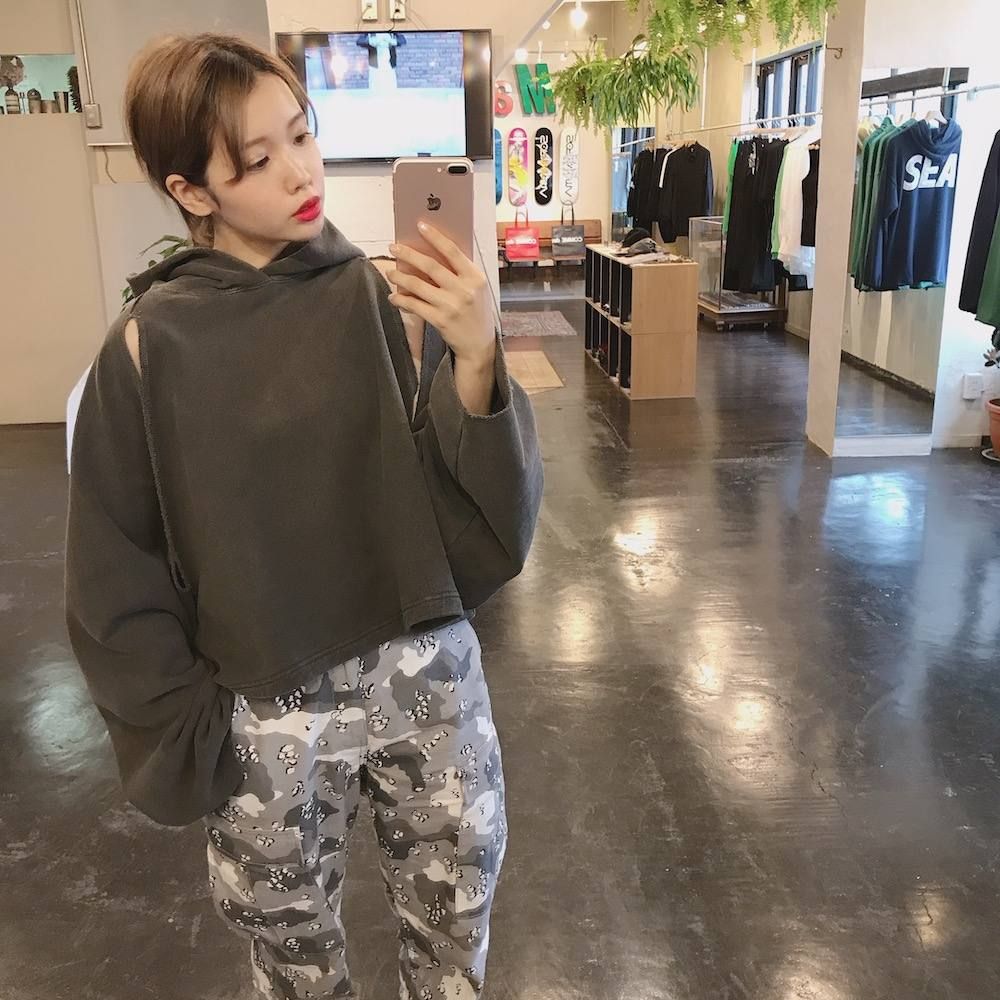 JieDa  SHORT HOODIE"BLACK"stlye.2020.1.8