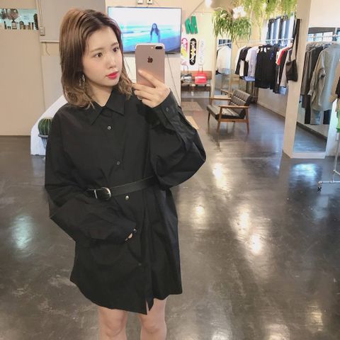 Graphpaper   Broad L/S Regular Collar Oversized Shirt"BLACK"stlye.2020.1.21