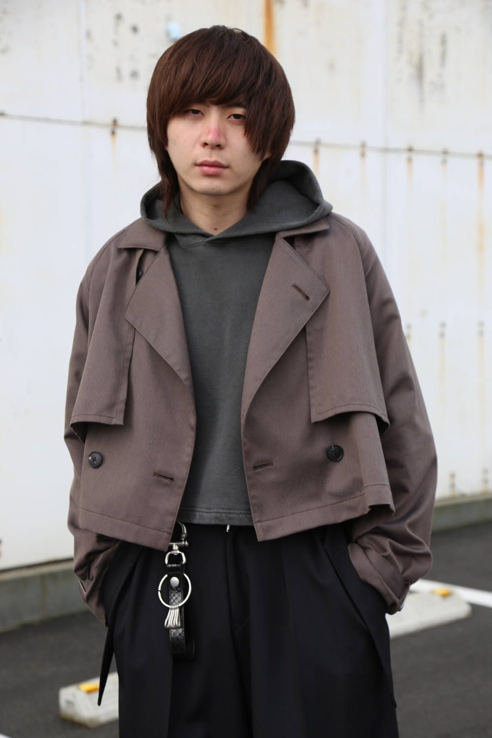 JieDa SHORT TRENCH JACKET ショートトレンチジャケットCHARCOAL GRAYStyle.2020.1.31. |  745 | mark