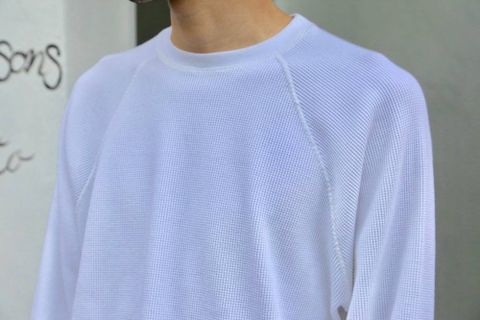 Graphpaper Waffle L/S Tee"WHITE"Style.2020.1.21.
