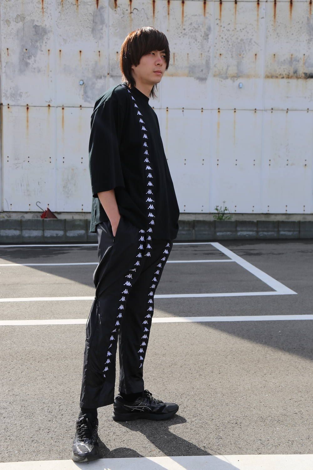 JieDa ASSYMETRY T-SHIRT"BLACK"Style.2020.1.31.