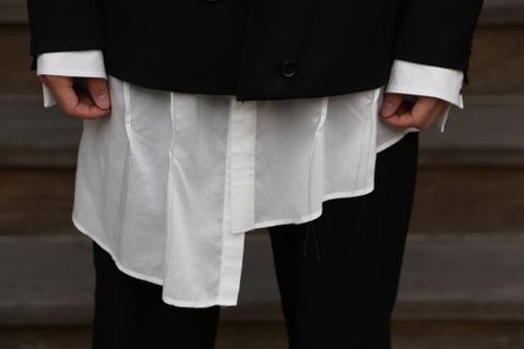 sulvam Button's single JKT& no-tuck flap PT"BLACK"SET UP Style.2020.1.7.