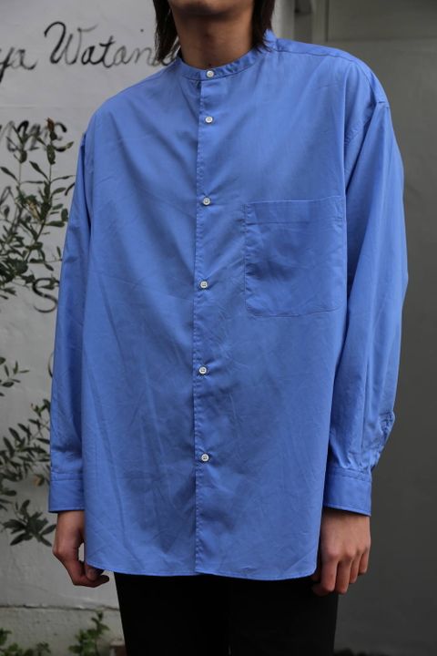 Graphpaper Broad L/S Oversized Band Collar Shirt"BLUE"style.2020.1.19.