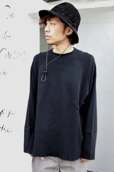 Graphpaper Waffle L/S Tee"BLACK"Style.2020.1.21.