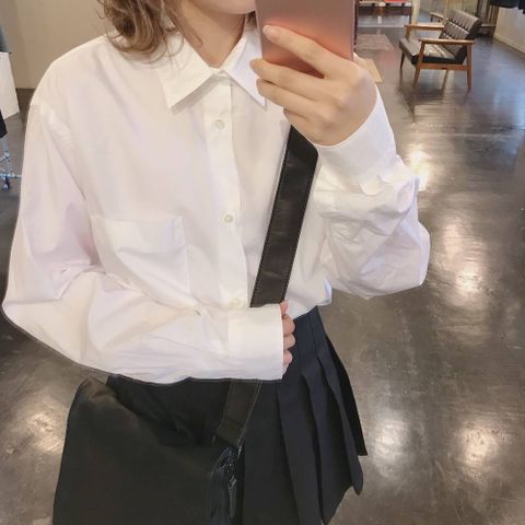Graphpaper  Broad Regular-Collar Shirts"WHITE"style.2020.1.21
