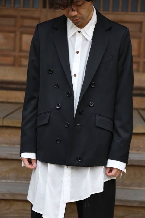 sulvam Button's single JKT& no-tuck flap PT"BLACK"SET UP Style.2020.1.7.
