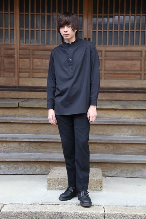 Graphpaper  Broad Band Collar Shirt"BLACK"style.2020.1.19.