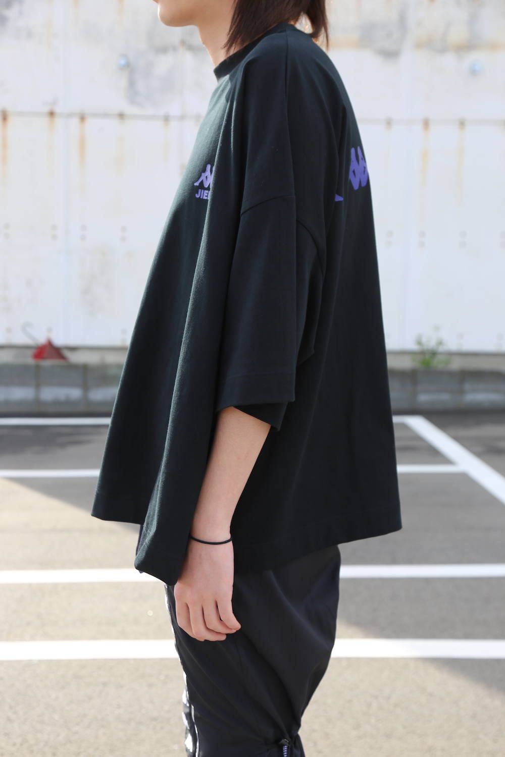 JieDa ASSYMETRY T-SHIRT"BLACK"Style.2020.1.31.