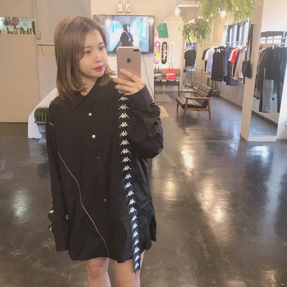 JieDa  SWITCHING SHIRT"BLACK"stlye.2020.1.15