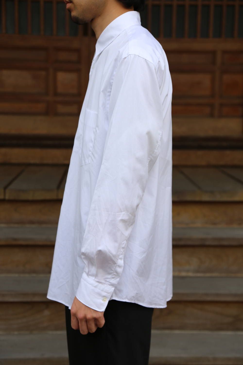 Graphpaper Broad Regular-Collar Shirts"WHITE"Style.2020.1.28.