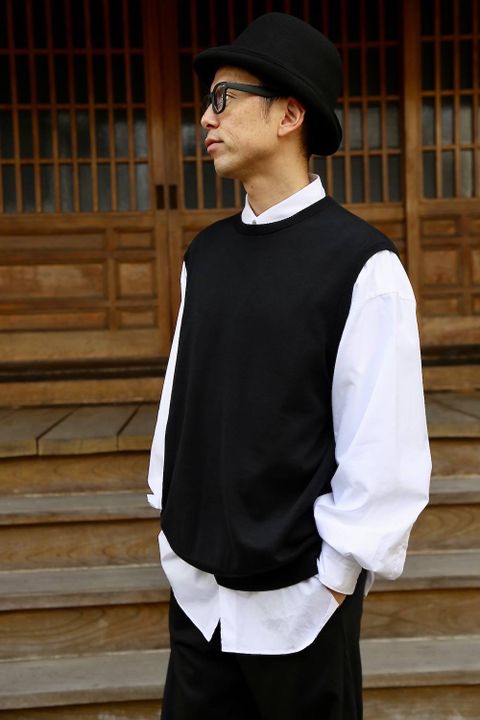 Graphpaper Suvin Vest"BLACK"スタイル.2020.1.27.