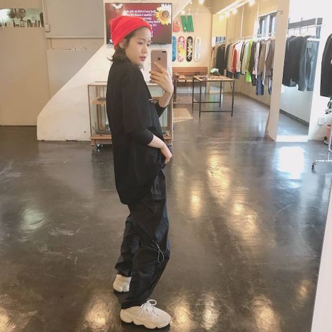 JieDa NYLON PANTS"BLACK"style.2020.1.26