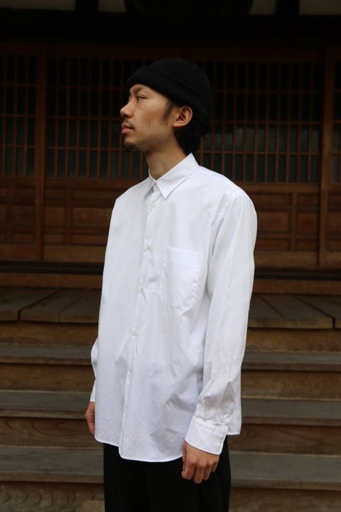 Graphpaper Broad Regular-Collar Shirts"WHITE"Style.2020.1.28.