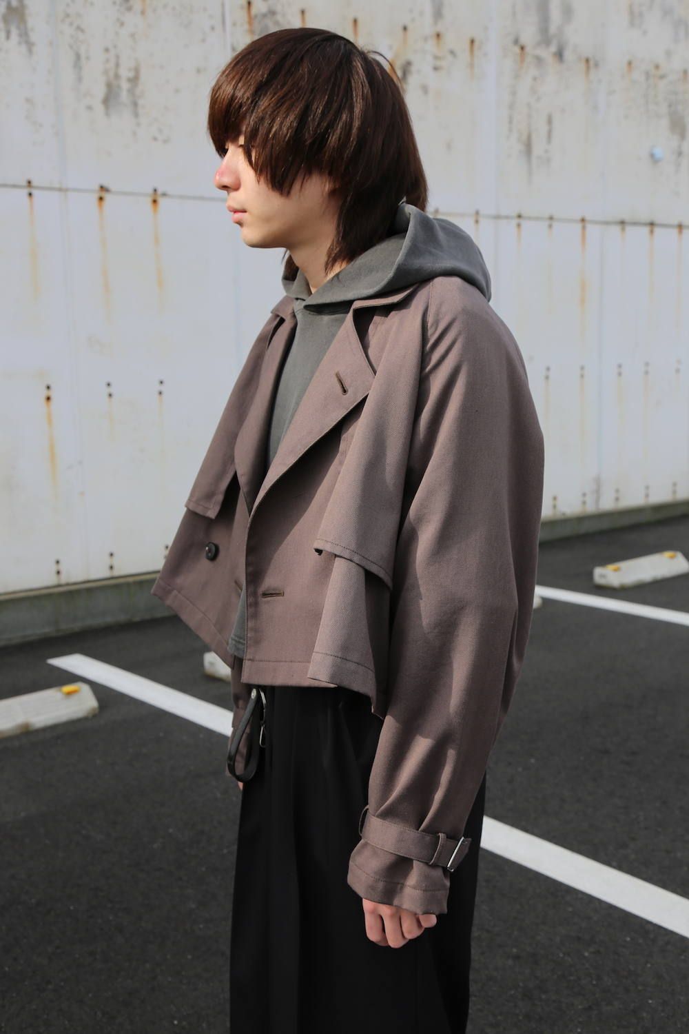 JieDa SHORT TRENCH JACKET ショートトレンチジャケットCHARCOAL GRAYStyle.2020.1.31. |  745 | mark