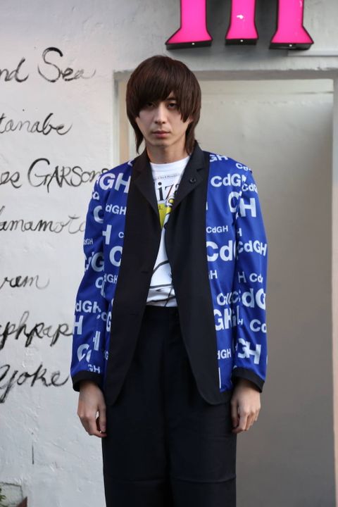 COMME des GARCONS HOMME ウールモヘアトロ×メッシュジャケット"NAVY"スタイル2020.1.12.