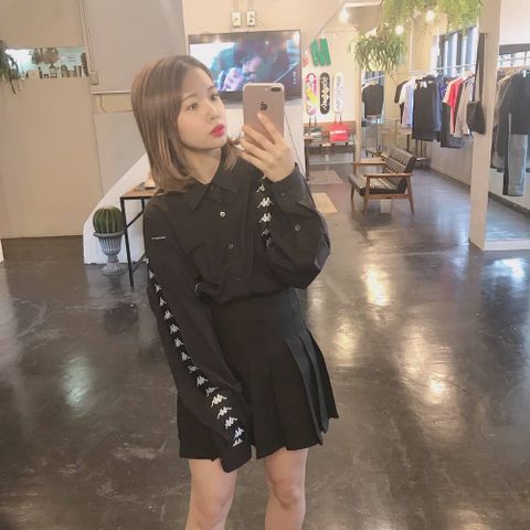 JieDa  SWITCHING SHIRT"BLACK"stlye.2020.1.15