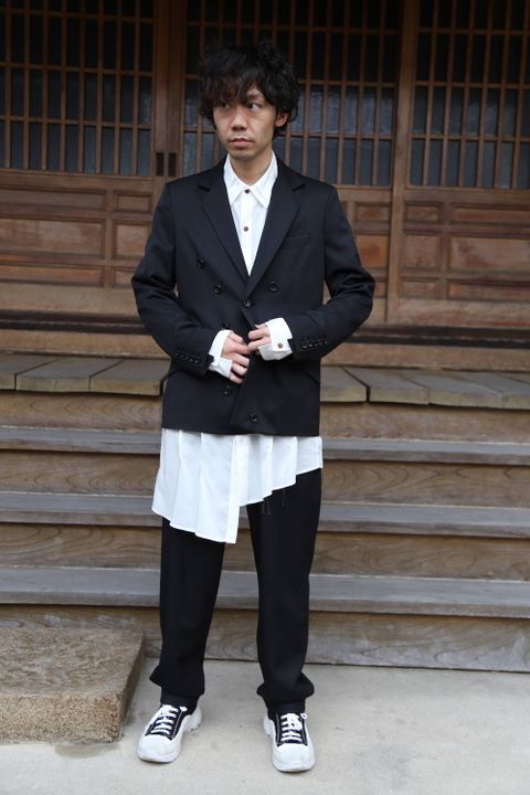 sulvam Button's single JKT& no-tuck flap PT"BLACK"SET UP Style.2020.1.7.