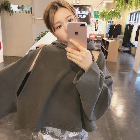 JieDa  SHORT HOODIE"BLACK"stlye.2020.1.8