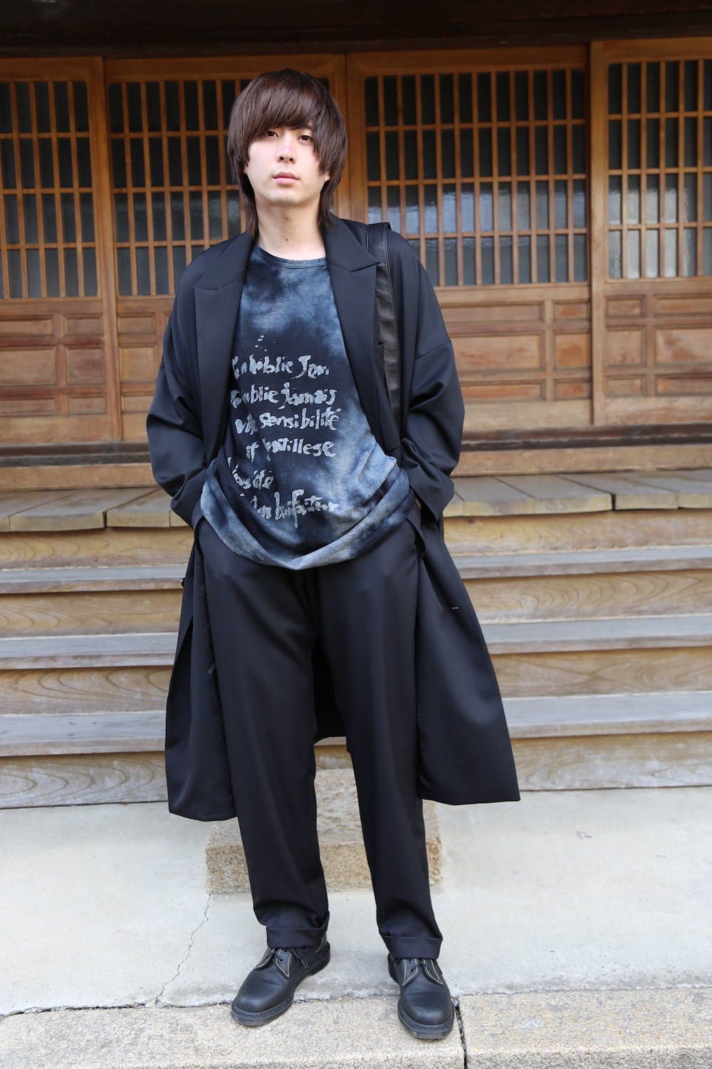 Yohji Yamamoto 90sグレーシャツ 10ss yohji yamamoto pour homme グレー ストライプ ボタンデザイ