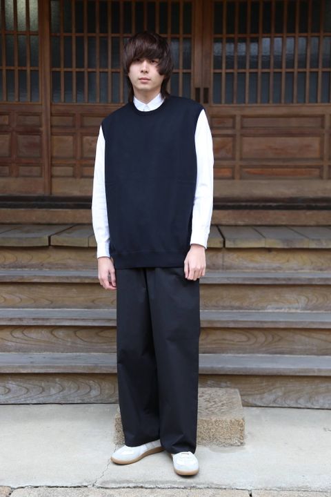 Graphpaper Stretch Typewriter Wide Cook Pants"BLACK"スタイル.2020.1.25.