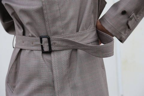 YOKE  DOWNSIZING BALL COLLAR COAT"GLEN CHECK"Style.2020.2.10.