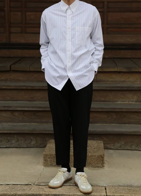 Graphpaper Thomas Mason L/S B.D  Box Shirt "BLACK"  style.2020.2.8.