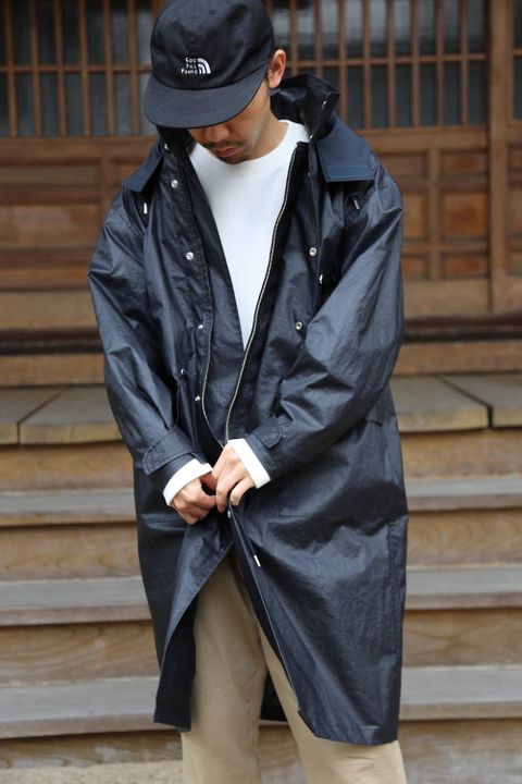 YOKE STAND COLLAR OVER COAT"BLACK"Style.2020.2.28.