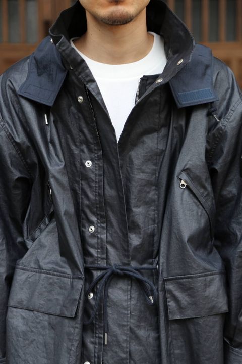 YOKE STAND COLLAR OVER COAT"BLACK"Style.2020.2.28.