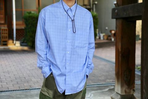 Graphpaper Thomas Mason L/S B.D Box Shirt "BLUE CH"Style.2020.2.14.