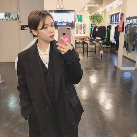 Sulvam Gaba gillet "BLACK"style.2020.2.23