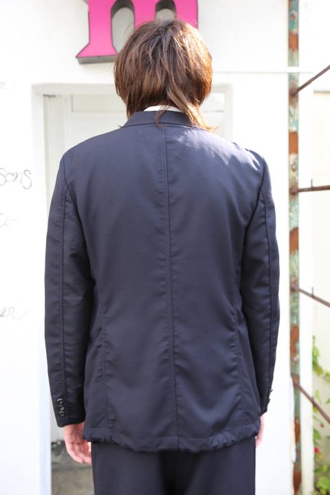 COMME des GARCONS HOMME ウールモヘアトロ×メッシュジャケット"NAVY"Style.2020.2.3.
