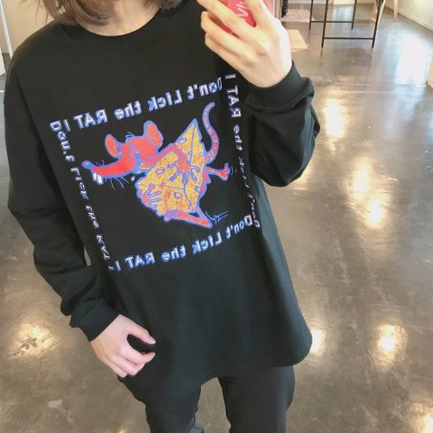 POGGY'S BOX SPRING SUMMER 2020 POGGYTHEMAN Don't Lick the Rat L/S T-SHIRTS"BLACK"style.2020.2.18