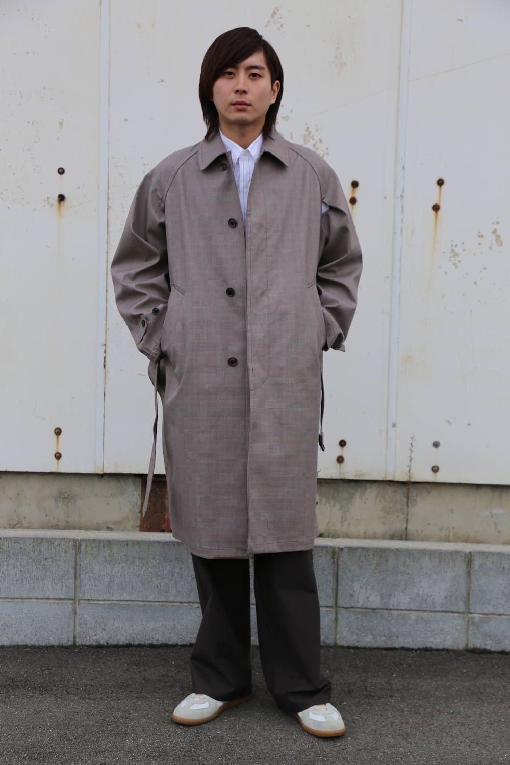 YOKE 20SS グレンチェック バルカラー コート YOKE DOWNSIZING BALL COLLAR COAT