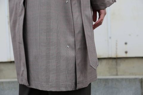 YOKE  DOWNSIZING BALL COLLAR COAT"GLEN CHECK"Style.2020.2.10.
