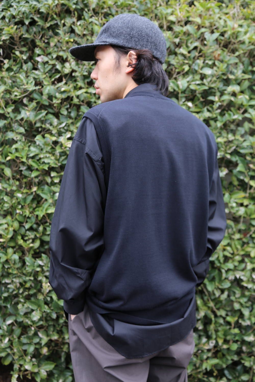 トップス Graphpaper SUVIN VEST BLACK Graphpaper - グラフペーパー / SUVIN VEST | NOTHING BUT