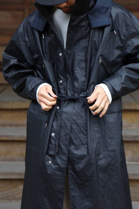 YOKE STAND COLLAR OVER COAT"BLACK"Style.2020.2.28.