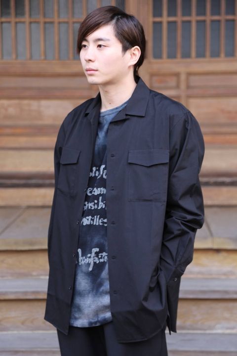 yohji yamamoto R-CDH開襟シャツ"BLACK"Style.2020.2.10.