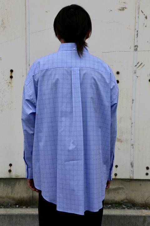 Graphpaper Thomas Mason Oversized B.D  Shirt "BLUE  CH"  style.2020.2.8.