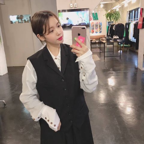 Sulvam Gaba gillet "BLACK"style.2020.2.23