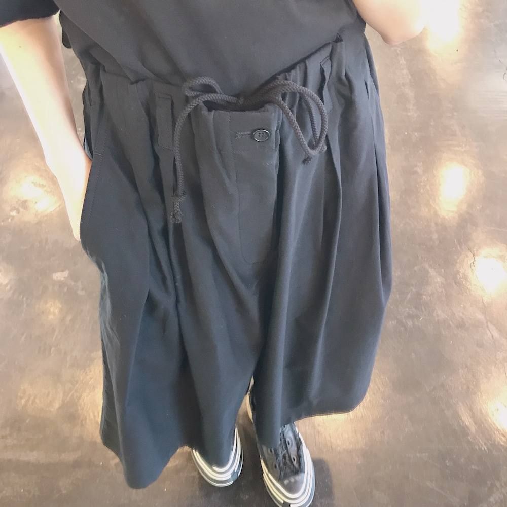 YohjiYamamoto ウエストゴムタックHP BK・C/ツイル style.2020.2.12