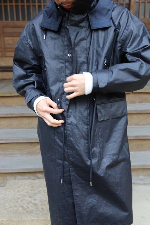 YOKE STAND COLLAR OVER COAT"BLACK"Style.2020.2.28.