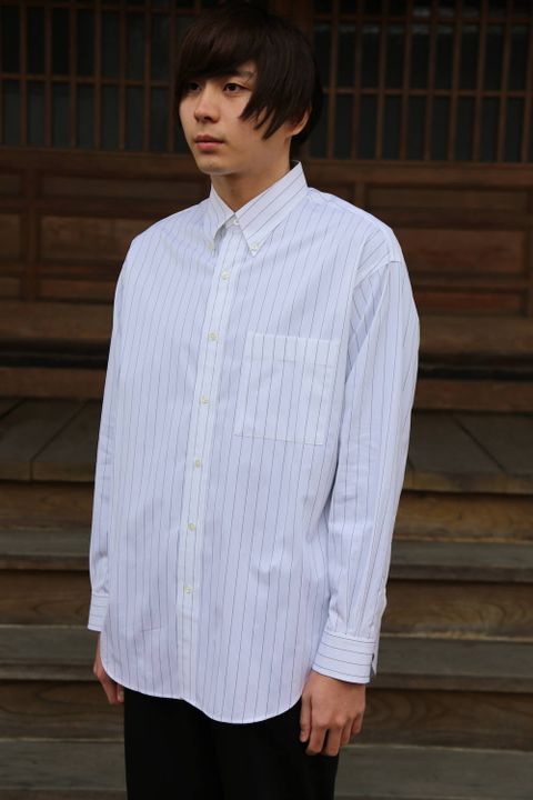 Graphpaper Thomas Mason L/S B.D  Box Shirt "BLACK"  style.2020.2.8.