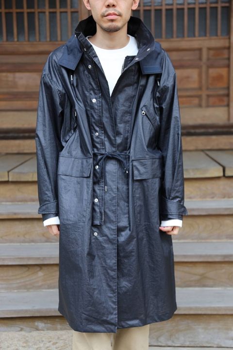 YOKE STAND COLLAR OVER COAT"BLACK"Style.2020.2.28.