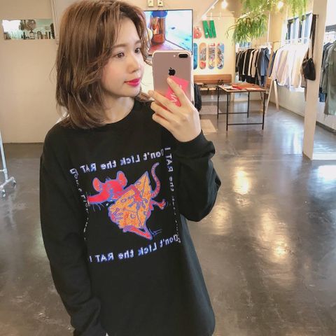 POGGY'S BOX SPRING SUMMER 2020 POGGYTHEMAN Don't Lick the Rat L/S T-SHIRTS"BLACK"style.2020.2.18