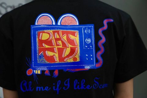 POGGYTHEMAN POGGYTHEMAN RAT TV T-SHIRTS"BLACK"Style.2020.2.18.
