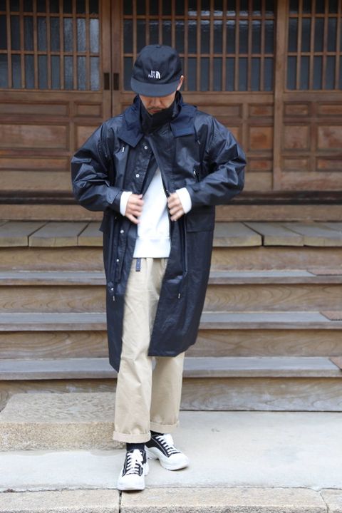 YOKE STAND COLLAR OVER COAT"BLACK"Style.2020.2.28.