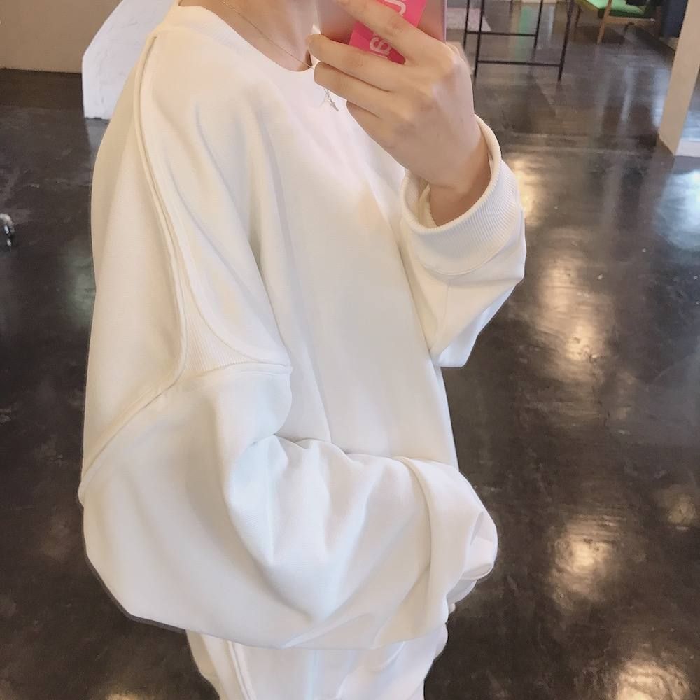 YOKE  新作OVERSIZED PIPING SWEAT"WHITE"style.2020.2.12